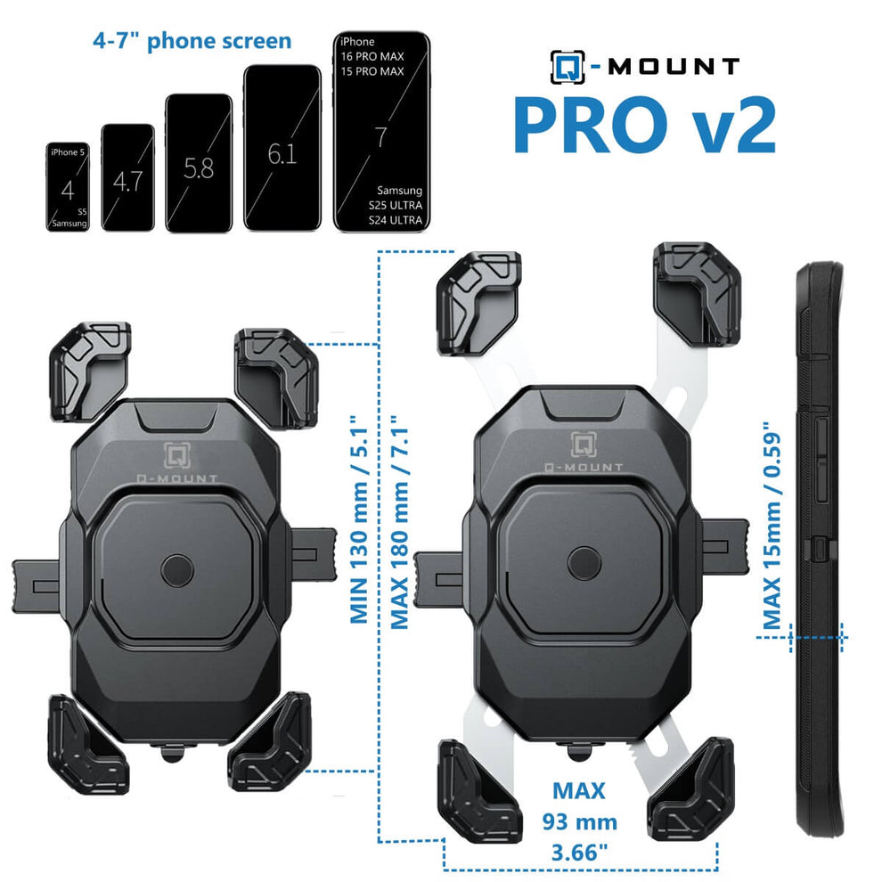 Q-MOUNT Bike Phone Holder for bicycle, electric scooter stroller