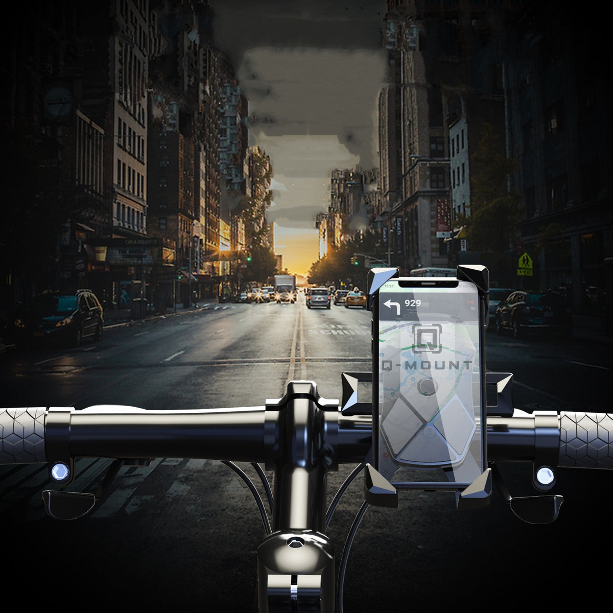 Q-MOUNT Phone Holder For Riders of bike, e-scooter, bicycle, stroller